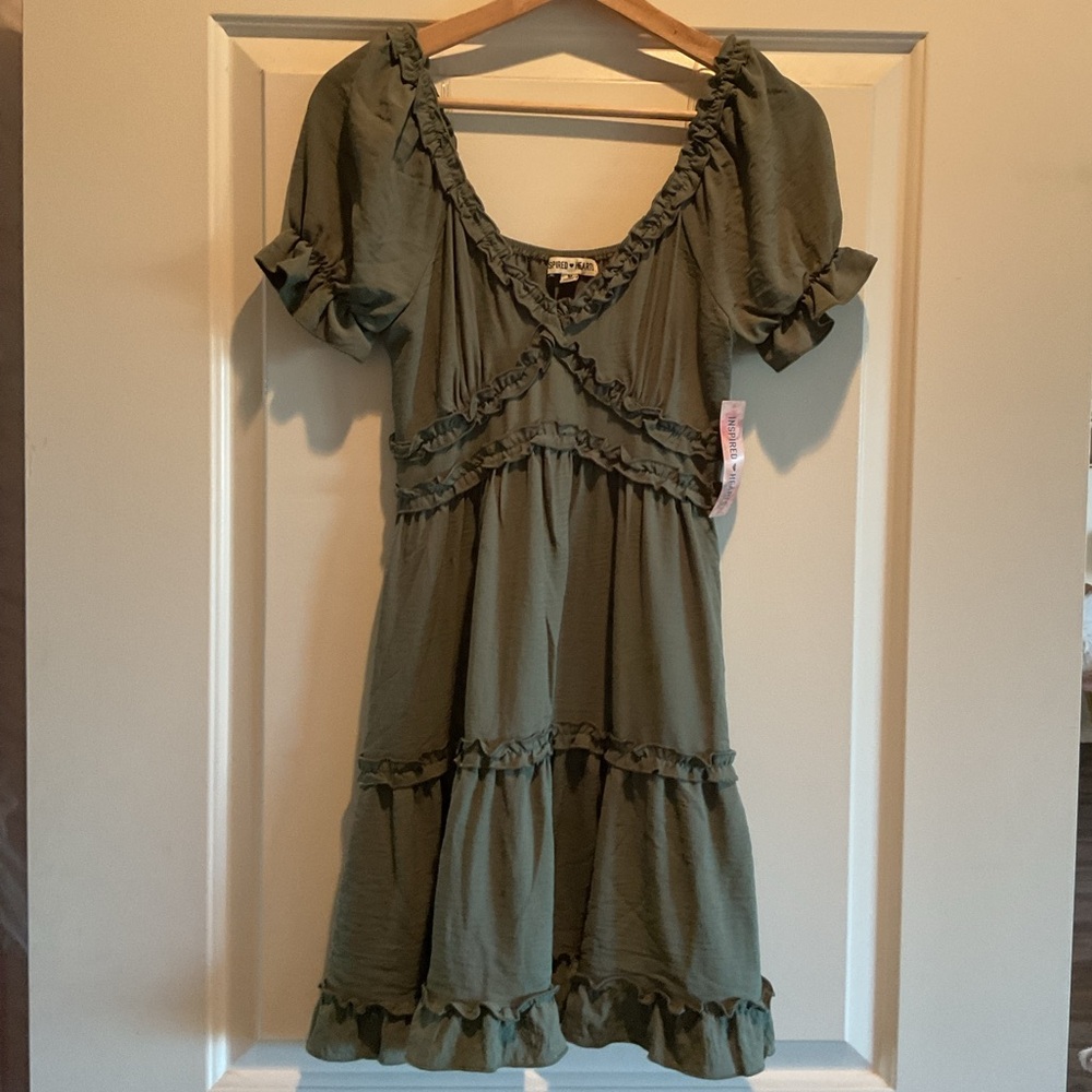 Inspired Hearts Sage Ruffle Top